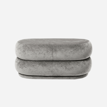 POUF OVAL FADED VELVET MEDIUM | The Room Living