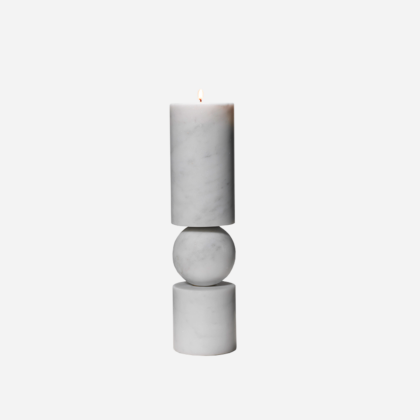 FULCRUM CANDLESTICK SMALL MARBLE | The Room Living