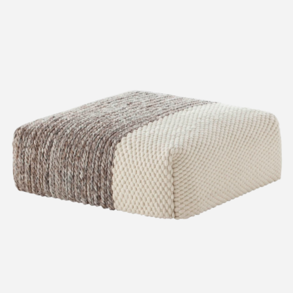 MANGAS SPACE PLAIT POUF Ivory | The Room Living