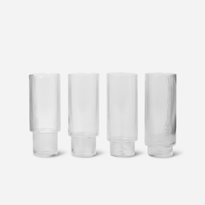 RIPPLE LONG DRINK GLASSES (set of 4) | The Room Living
