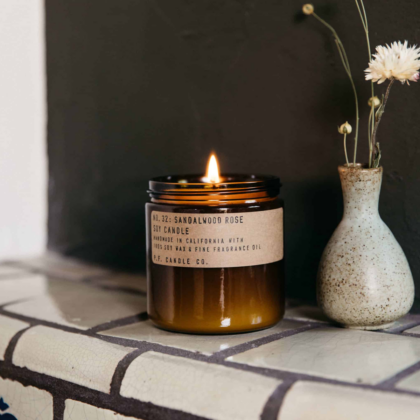 LARGE CANDLE – SANDALWOOD ROSE | The Room Living